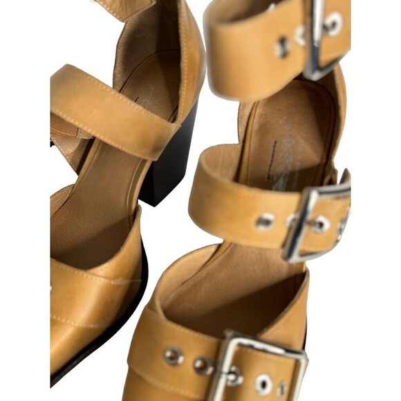 Free People X Jeffrey Campbell Hendrix Heels Tan Leather Size 6 NEW - Picture 5 of 7